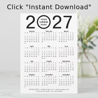 Digital anpassad 2027-kalender med logotyp | Nedla Inbjudningar