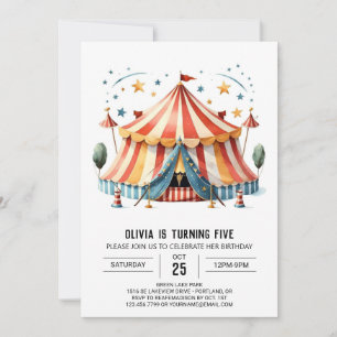 Digital Anpassningsbar Delight Circus Birthday Inbjudningar