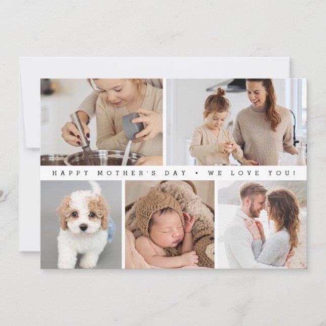 Digital Anpassningsbar Photo Collage Mors dag Julkort (Framsida)