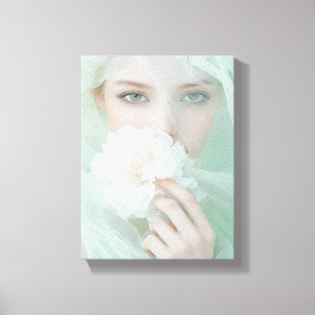 Digital Ansikte Art - Futuristiska Abstrakt Porträ Canvastryck (Framsida)
