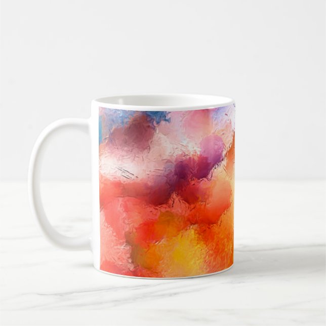 Digital Art abstrakt mönster. Hand teckning modern Kaffemugg (Vänster)