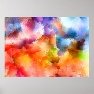 Digital Art abstrakt mönster. Hand teckning modern Poster