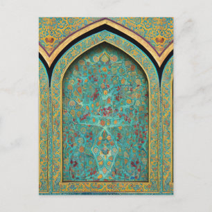 Digital art biet baserat på persian tiled mural vykort