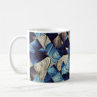 Digital Art Blue-Abstrakt-fyrkanter Kaffemugg