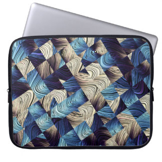 Digital Art Blue-Abstrakt-fyrkanter Laptop Fodral