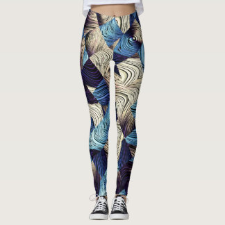 Digital Art Blue-Abstrakt-fyrkanter Leggings