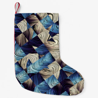 Digital Art Blue-Abstrakt-fyrkanter Liten Julstrumpa