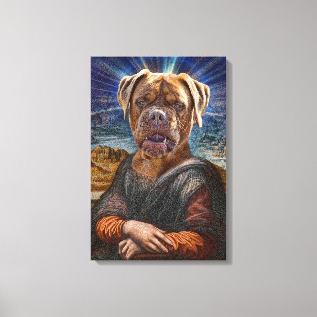 Digital ART - BULLDOG MONA LISA Canvastryck (Framsida)