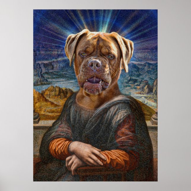 Digital ART - BULLDOG MONA LISA Poster (Framsidan)