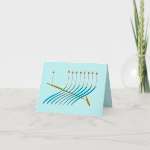 Digital Art Chanukah Menorah (Chanukiah) Helgkort