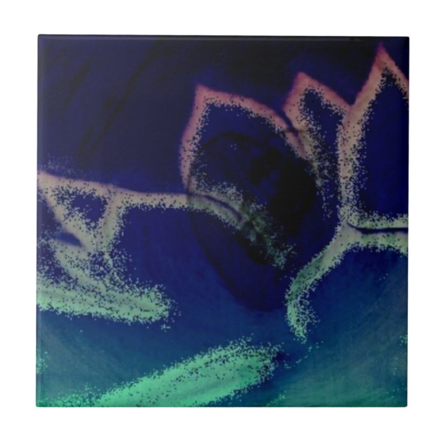 Digital Art Hen and Chicks Plant Kakelplatta (Framsidan)