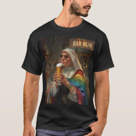 Digital Art i pub Nun (Ord Pun) T Shirt