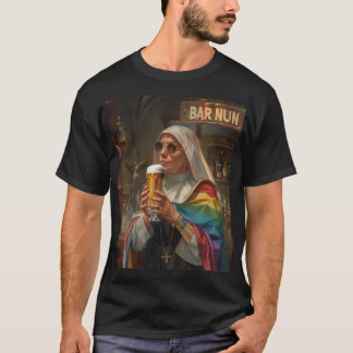 Digital Art i pub Nun (Ord Pun) T Shirt
