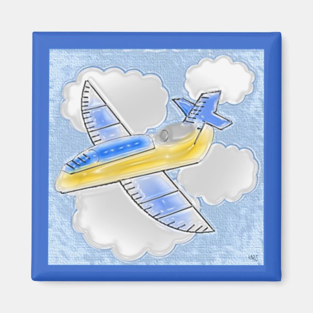 Digital Art Jet-flygplan Magnet (Framsidan)