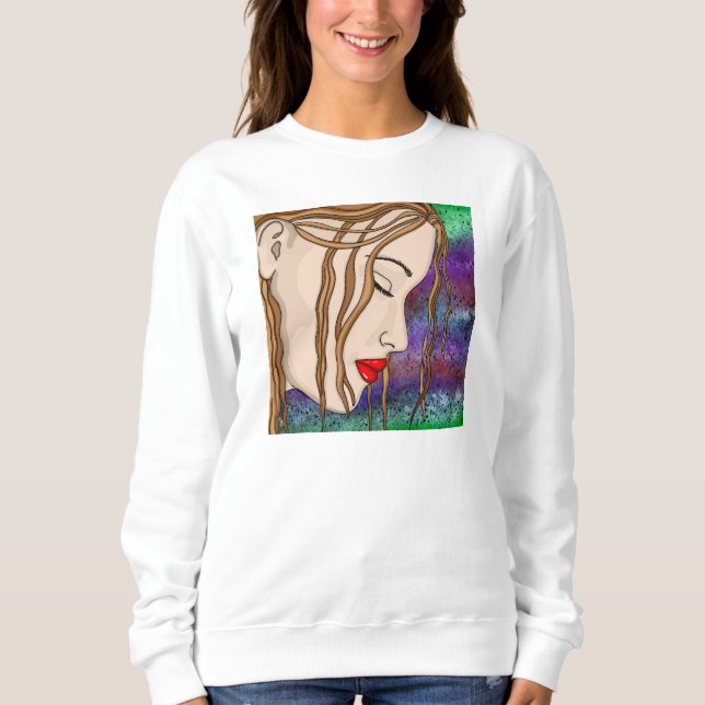 Digital Art | Ledsen Dam Deep in Think | Artsy T Shirt (Framsida)