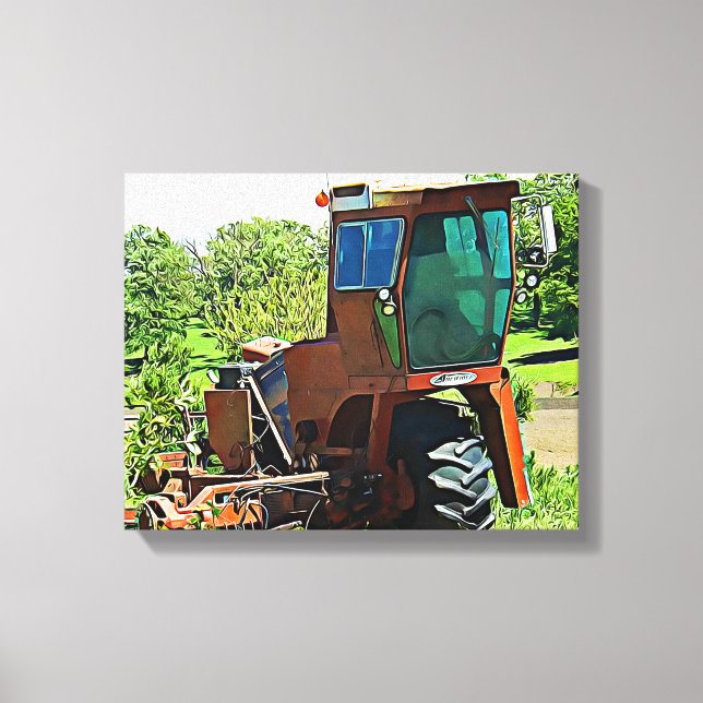 Digital Art Midwest Tractor Canvas Artwork (Framsida)