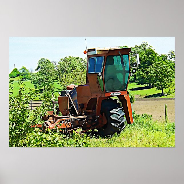 Digital Art Midwest Tractor Canvas Artwork Poster (Framsidan)
