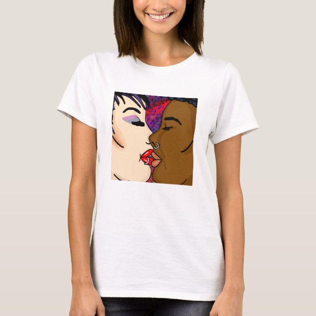 Digital Art | Romantic Kiss T Shirt (Framsida)