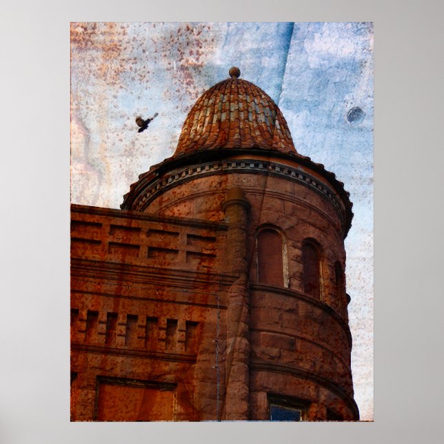 Digital Art Rust Byggnad Poster (Framsidan)