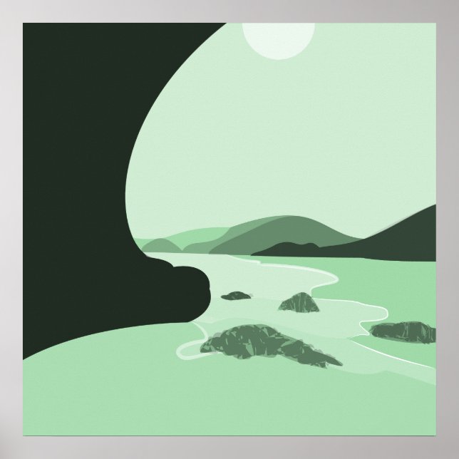 Digital Art Turcos Beach-Sjölandskapet Poster (Framsidan)