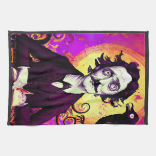 Digital Art Vintage Edgar Allan Poe Raven Kökshandduk