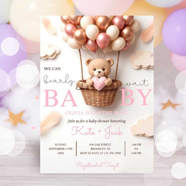 Digital Baby Girl Shower Invitation Template, Edit Inbjudningar (Skapare uppladdad)