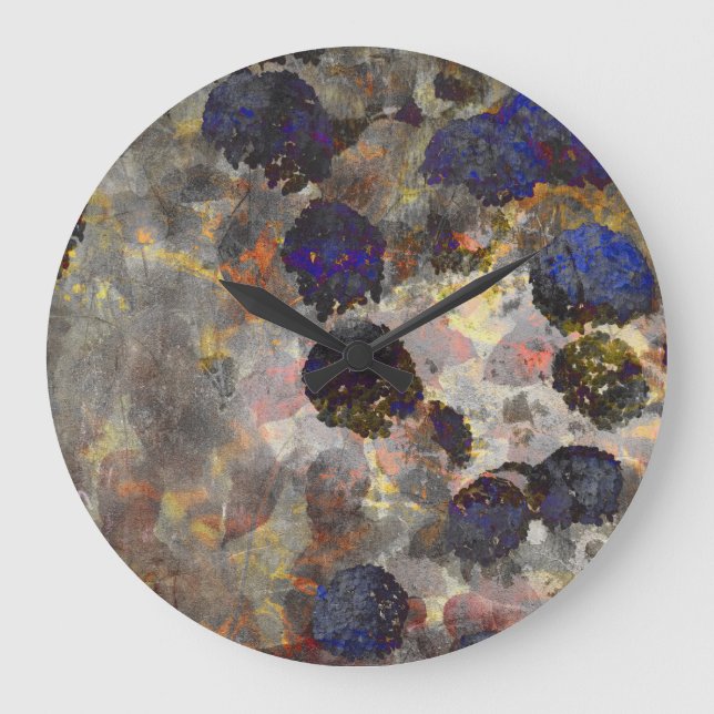 Digital bakgrundsbild av blommigt/blomma mönster stor klocka (Framsida)