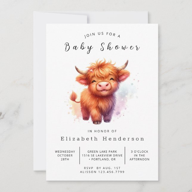 Digital Barn Calf Cow Baby Shower Inbjudningar (Framsida)