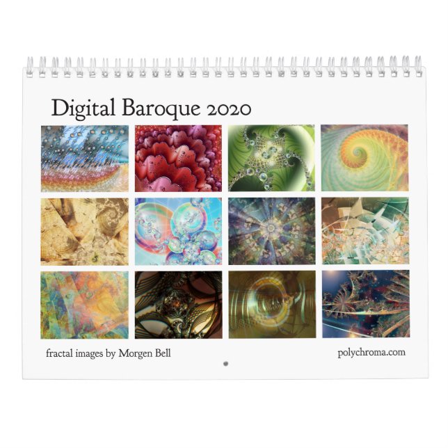 Digital Baroque 2020 Fractal Calendar Kalender (Baksida)