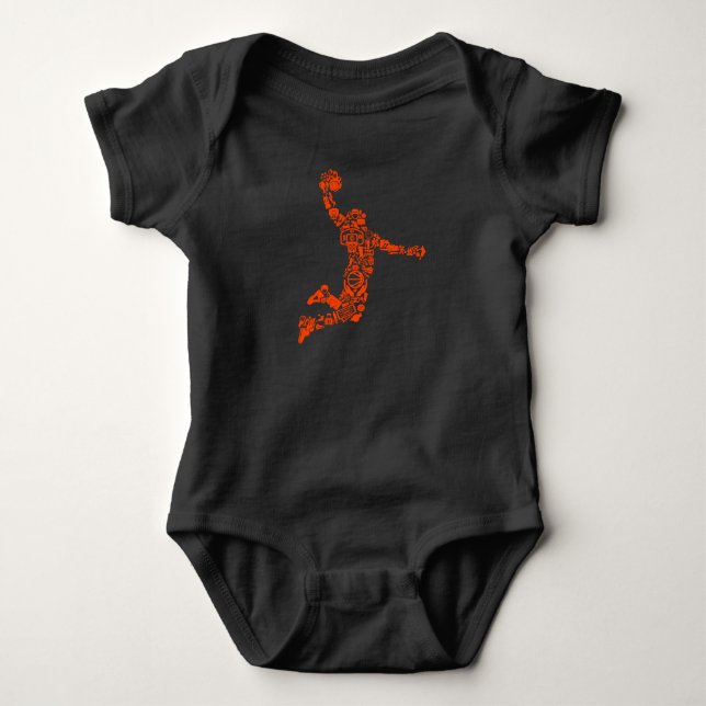 Digital Basketboll Dunk Slam Sport T Shirt (Framsida)