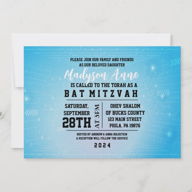 DIGITAL Bat mitzvah INBJUDAN TILL 3D GAMER-GRUPPER (Framsida)