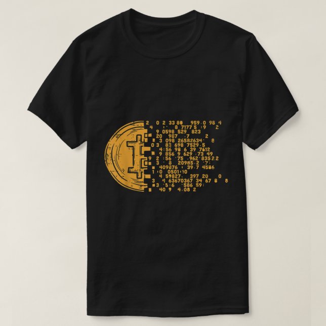 Digital Bitcoin Matrix Design T Shirt (Design framsida)