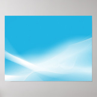 DIGITAL BLÅ HIMMEL WHITE CLOUDS SWIRLS RANDOM POSTER