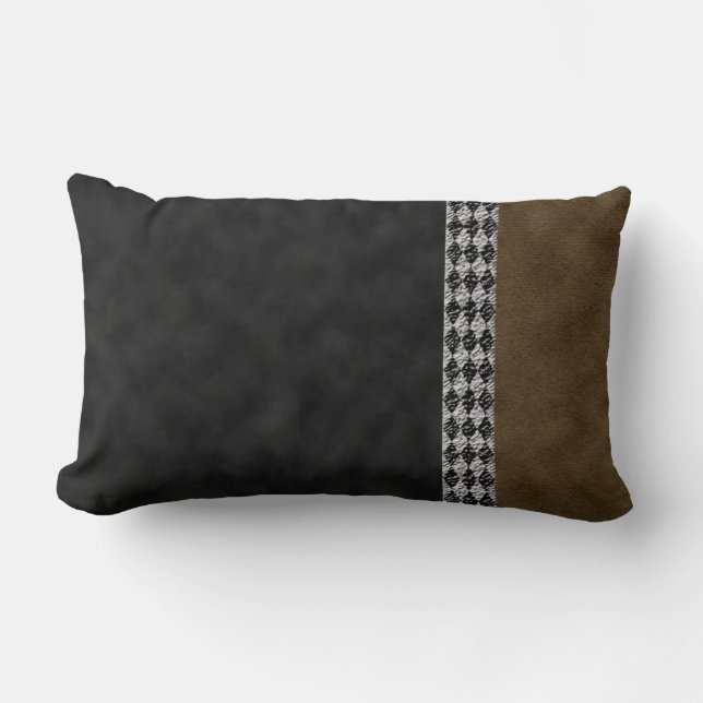 Digital Black Brown Suede och Harlequin Granite Lumbarkudde (Framsida)