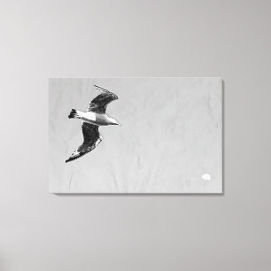 DIGITAL BLÄCK på mås på sträckt canvas