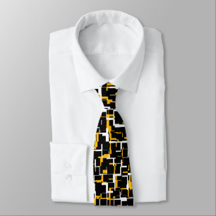 Digital Black White Gult Mönster Slips