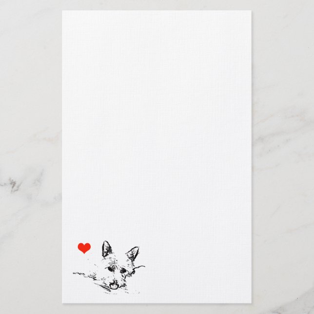 Digital bläckteckning av en Westie hund som är Brevpapper (Framsida)