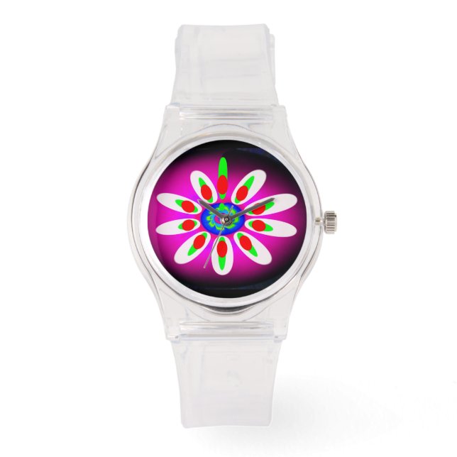 Digital blomma mode armbandsur (Framsida)