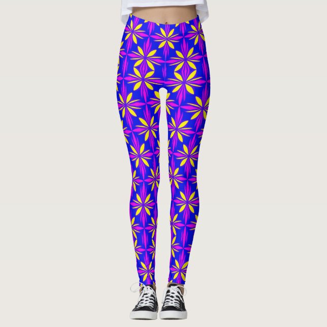 Digital Blommigt och grafisk design Leggings (Framsida)