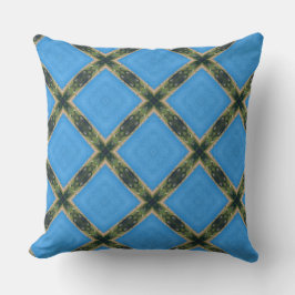 Digital Blue grönt art mönster Kudde