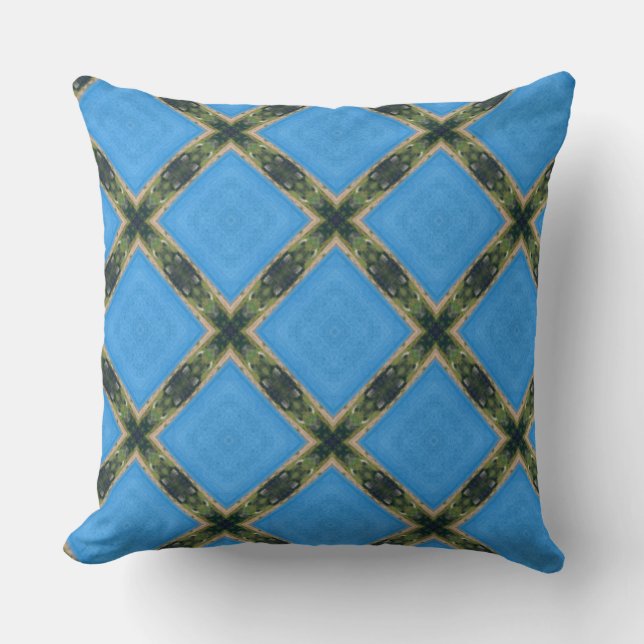 Digital Blue grönt art mönster Kudde (Framsida)