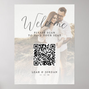 Digital bröllops QR-kod sittplatskarta Poster
