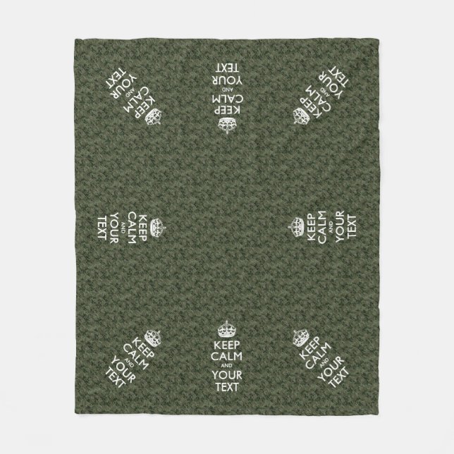 Digital Camo Behålla Lugn och text Fleecefilt (Framsidan)