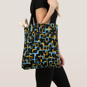 Digital Camo Black Blue Gult Mönster Tygkasse