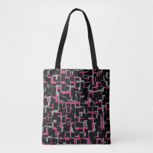 Digital Camo Black Magenta Grått Mönster Tygkasse