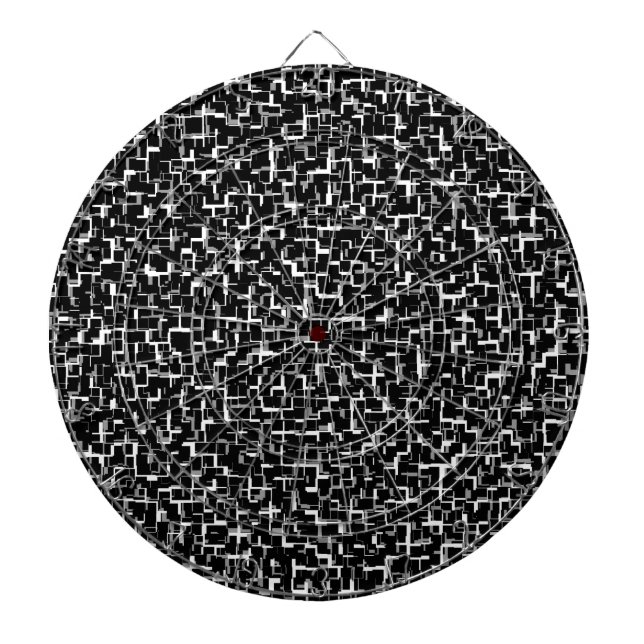 Digital Camo Black White Gult Mönster Darttavla (Framsidan)