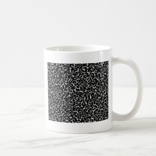 Digital Camo Black White Gult Mönster Kaffemugg (Höger)