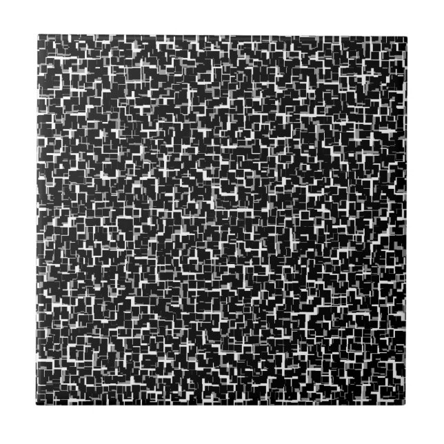 Digital Camo Black White Gult Mönster Kakelplatta (Framsidan)