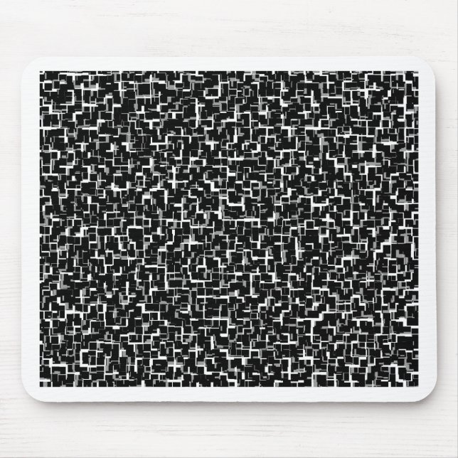 Digital Camo Black White Gult Mönster Musmatta (Framsidan)