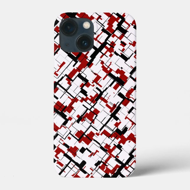 Digital Camo Black White Red Mönster (Baksida)